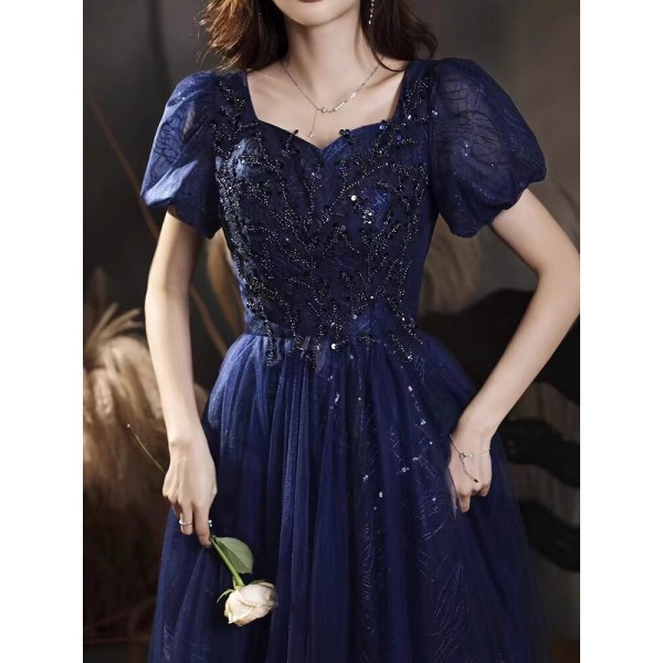 Fat mm evening dress fat sister shows thinness and covers the belly, high-end sense 200 pounds plus fat plus girl king-size dress skirt 