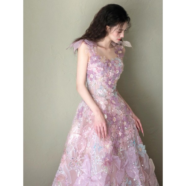 Beautiful engagement dress 2026 new high-end sequin dinner student day coming-of-age ceremony host dress 