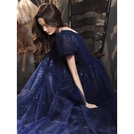 Fat mm evening dress fat sister shows thinness and covers the belly, high-end sense 200 pounds plus fat plus girl king-size dress skirt