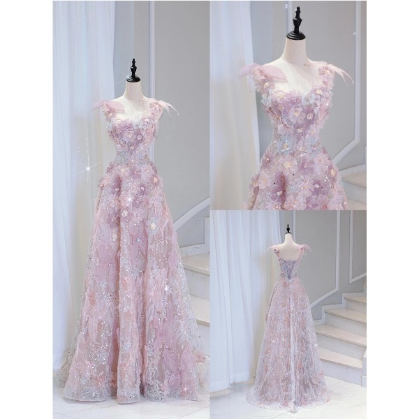 Beautiful engagement dress 2026 new high-end sequin dinner student day coming-of-age ceremony host dress 
