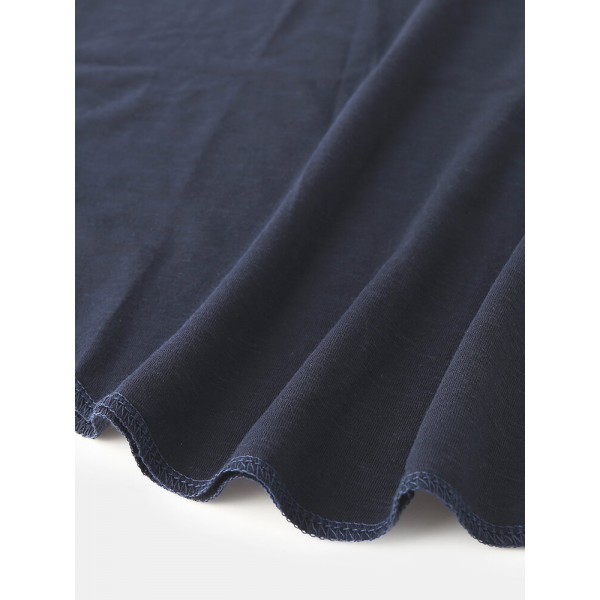 Solid Color Round Neck Short Sleeve Casual T-Shirts 