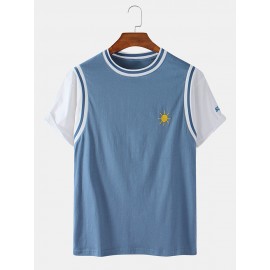 Mens Weather Embroidered & Patchwork Cotton Thin L..